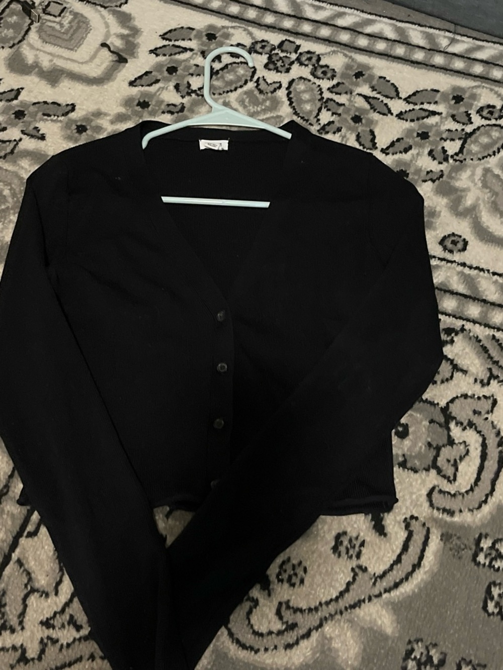 Garage Black V-Neck Button Cardigan